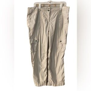 Ann Taylor Loft Wide Leg Cargo Pants Khaki Women Tan 14
